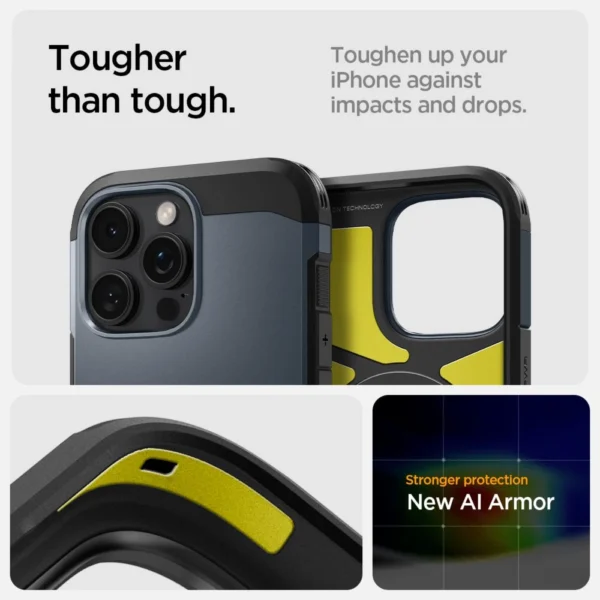 Spigen Tough Armor MagSafe Case with Stand for iPhone 16 Pro - Dark Grayeng
