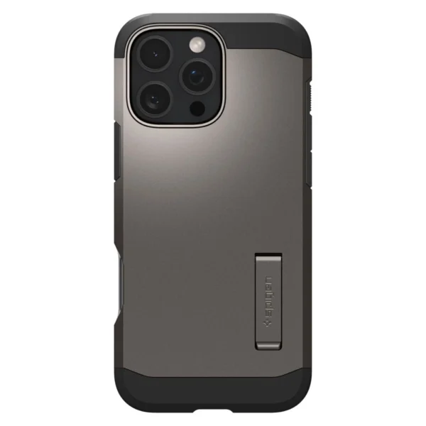 Spigen Tough Armor MagSafe case with stand for iPhone 16 Pro - gunmetaleng