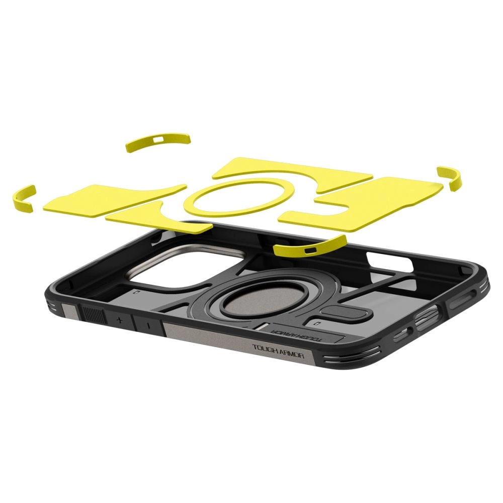 Spigen Tough Armor MagSafe case with stand for iPhone 16 Pro - gunmetaleng