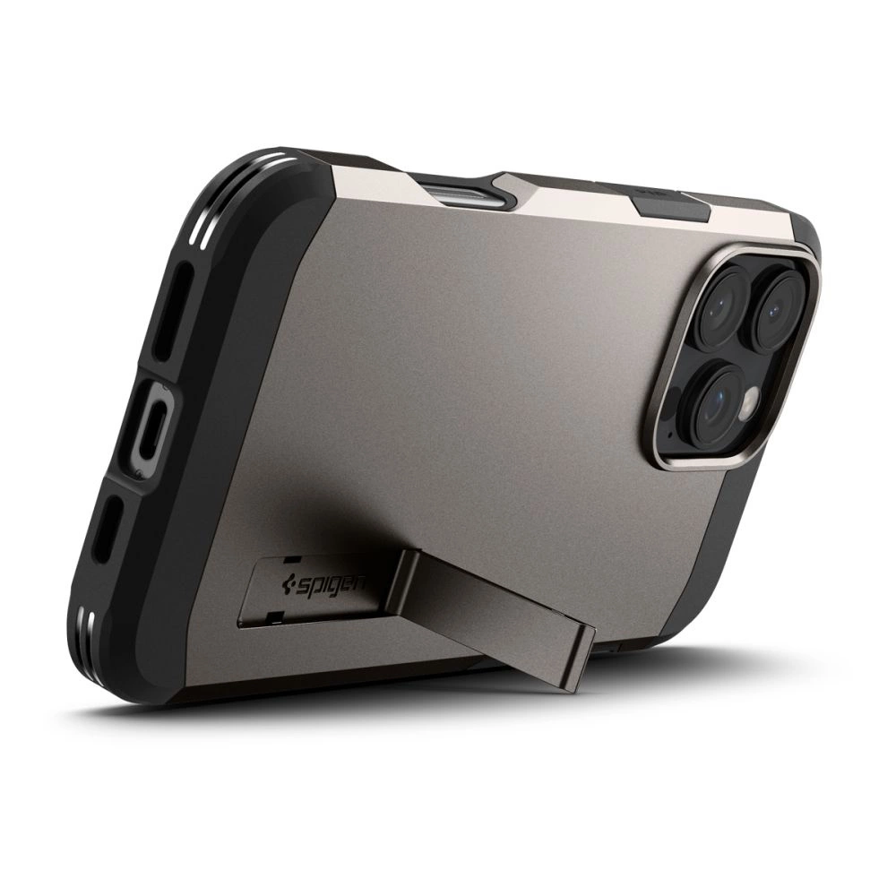 Spigen Tough Armor MagSafe case with stand for iPhone 16 Pro - gunmetaleng