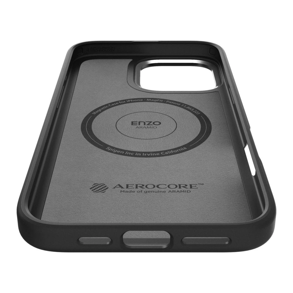 Spigen Enzo Aramid Mag Case with MagSafe for iPhone 16 Pro - Black and Silvereng