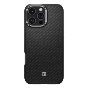 Spigen Enzo Aramid Mag Case with MagSafe for iPhone 16 Pro - Black and Silvereng
