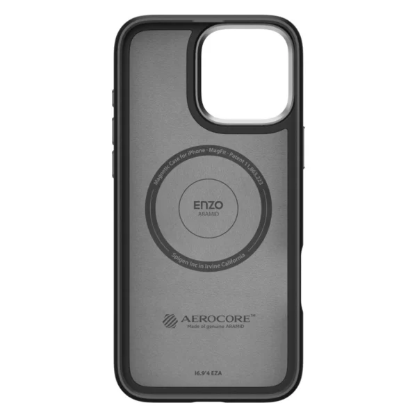 Spigen Enzo Aramid Mag Case with MagSafe for iPhone 16 Pro - Black and Silvereng