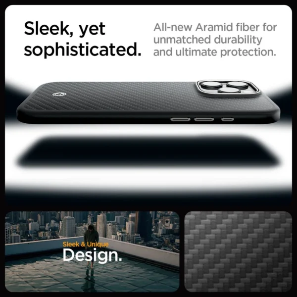 Spigen Enzo Aramid Mag Case with MagSafe for iPhone 16 Pro - Matte Blackeng