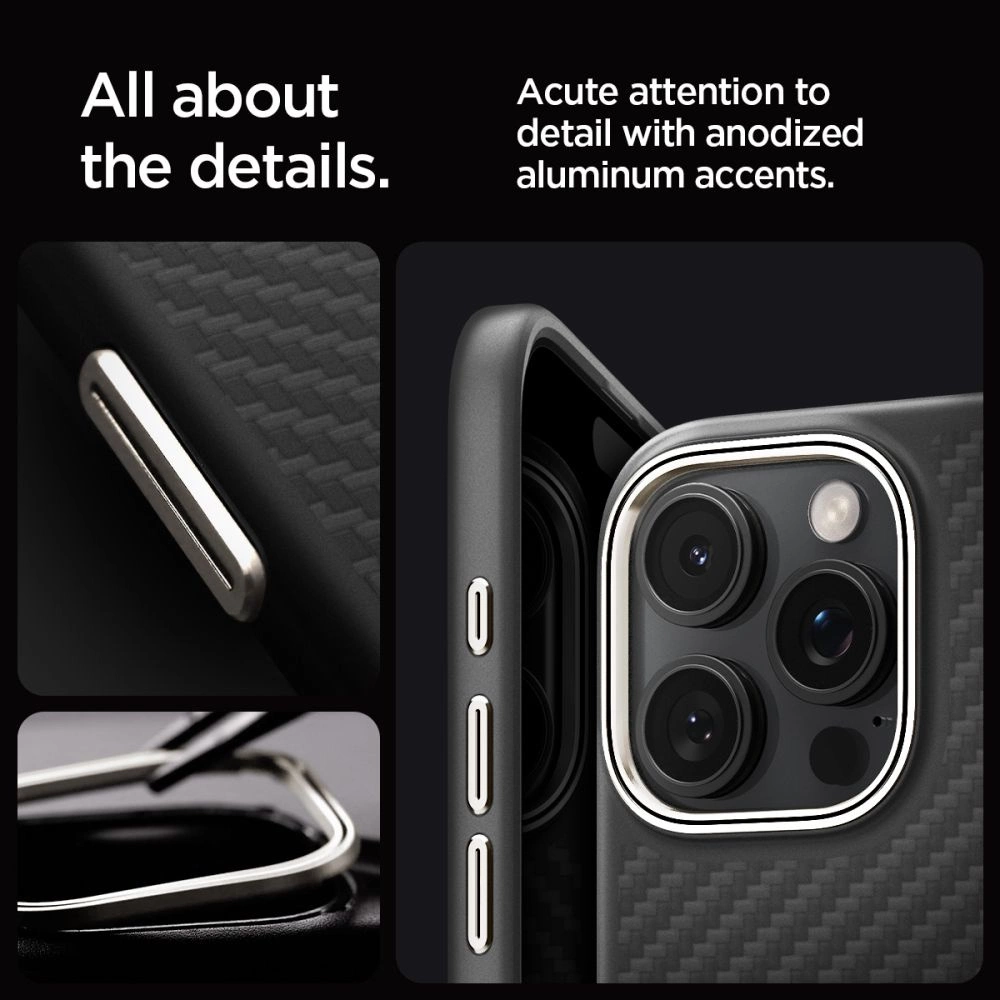 Spigen Enzo Aramid Mag Case with MagSafe for iPhone 16 Pro - Matte Blackeng