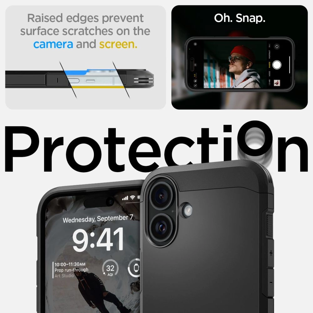 Spigen Tough Armor MagSafe Case with Stand for iPhone 16 Plus - Blackeng