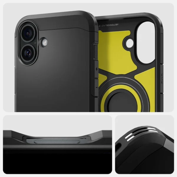 Spigen Tough Armor MagSafe Case with Stand for iPhone 16 Plus - Blackeng