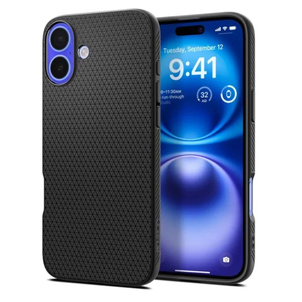 Spigen Liquid Air Case for iPhone 16 Plus - Blackeng