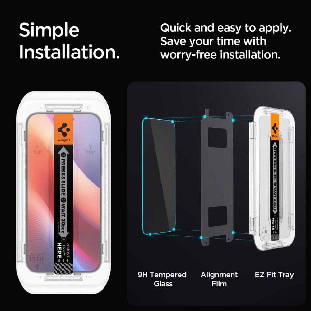 Spigen Glas.tR EZ Fit Privacy Tempered Glass for iPhone 16 Pro Max - 2 pcs.eng