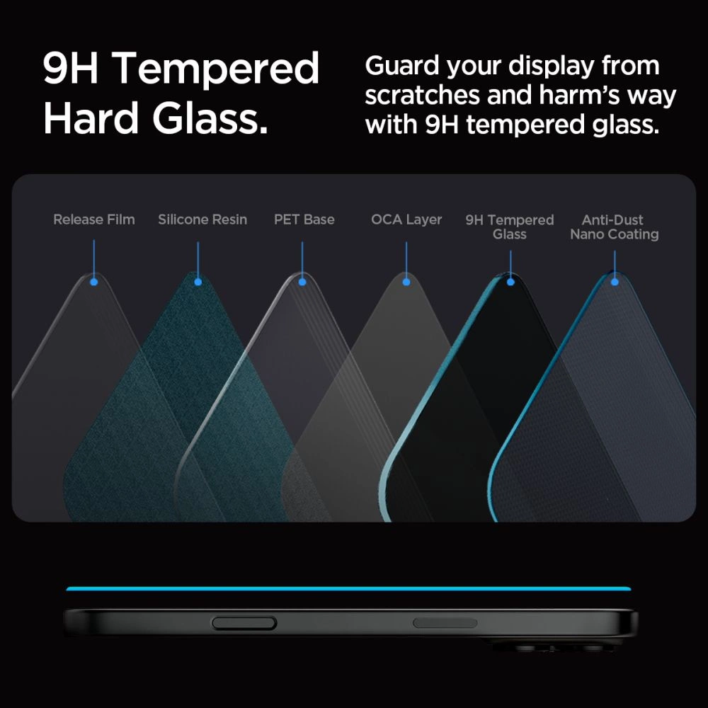 Spigen Glas.tR EZ Fit Privacy Tempered Glass for iPhone 16 Pro Max - 2 pcs.eng