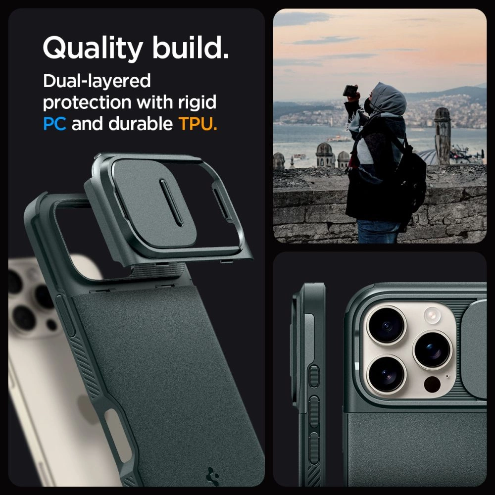 Spigen Optik Armor Mag Case with MagSafe for iPhone 16 Pro Max - Greeneng