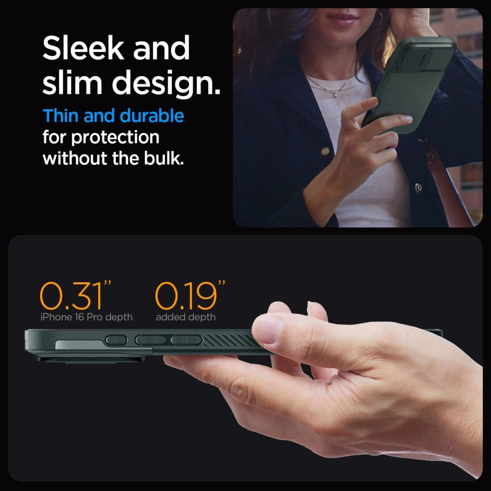 Spigen Optik Armor Mag Case with MagSafe for iPhone 16 Pro Max - Greeneng