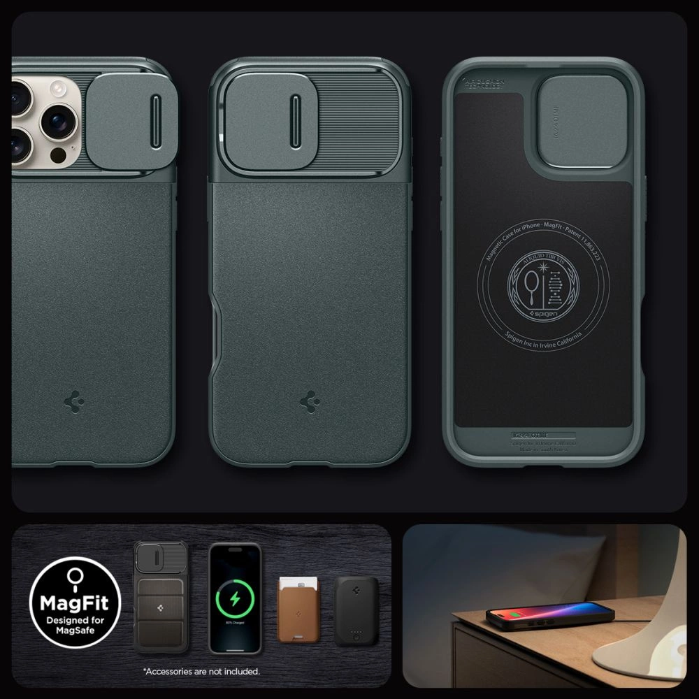 Spigen Optik Armor Mag Case with MagSafe for iPhone 16 Pro Max - Greeneng