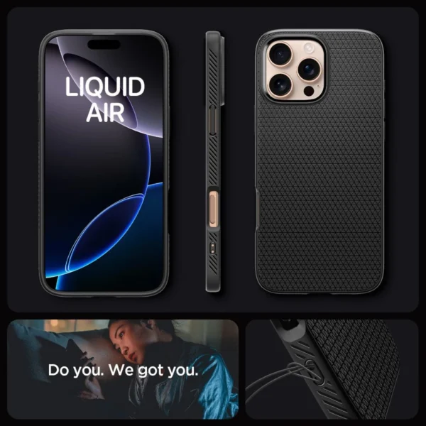 Spigen Liquid Air Case for iPhone 16 Pro Max - Blackeng