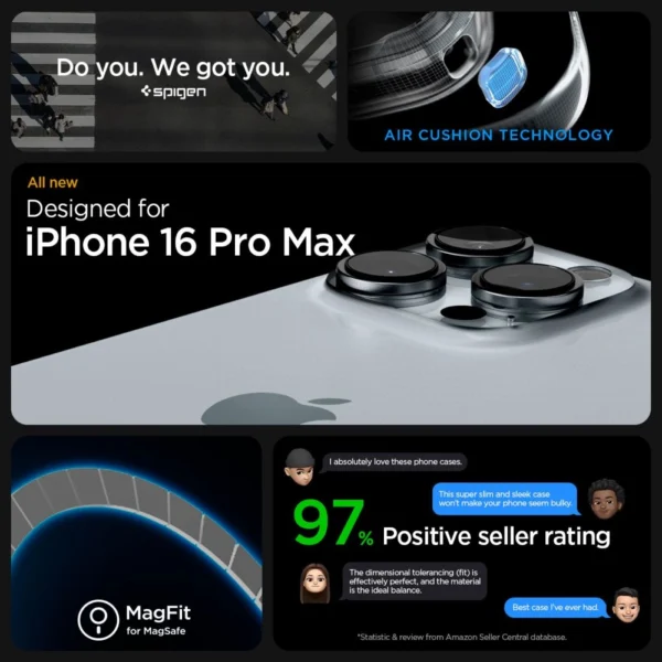 Spigen Enzo Aramid Mag Case with MagSafe for iPhone 16 Pro Max - Matte Blackeng