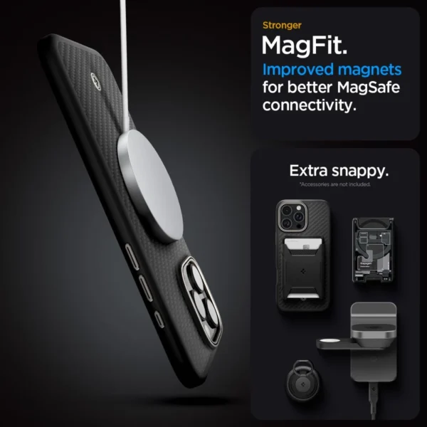 Spigen Enzo Aramid Mag Case with MagSafe for iPhone 16 Pro Max - Matte Blackeng
