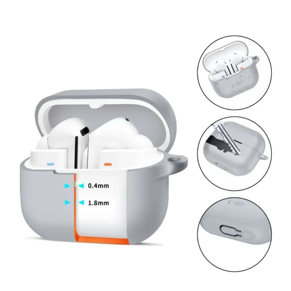 Tech-Protect Silicone Hook Case for Samsung Galaxy Buds 3 / 3 Pro - Grayeng