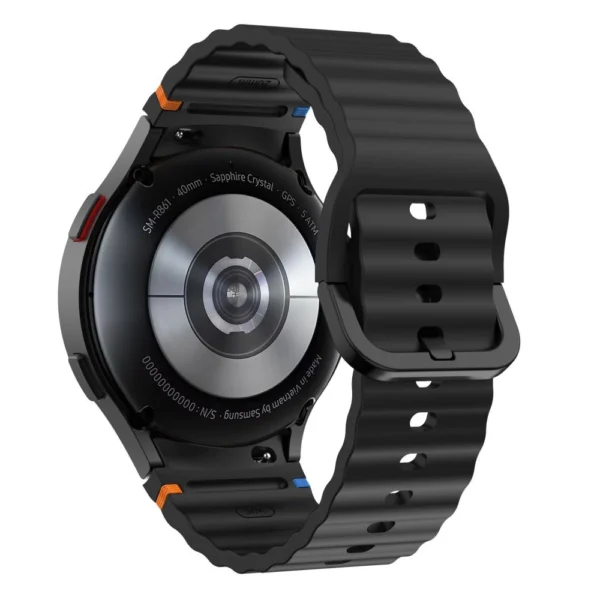 Tech-Protect Silicone Sport Strap for Samsung Galaxy Watch 4 / 5 / 5 Pro / 6 / 7 / FE - Blackeng