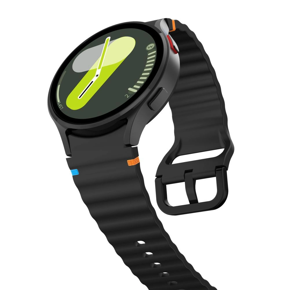 Tech-Protect Silicone Sport Strap for Samsung Galaxy Watch 4 / 5 / 5 Pro / 6 / 7 / FE - Blackeng