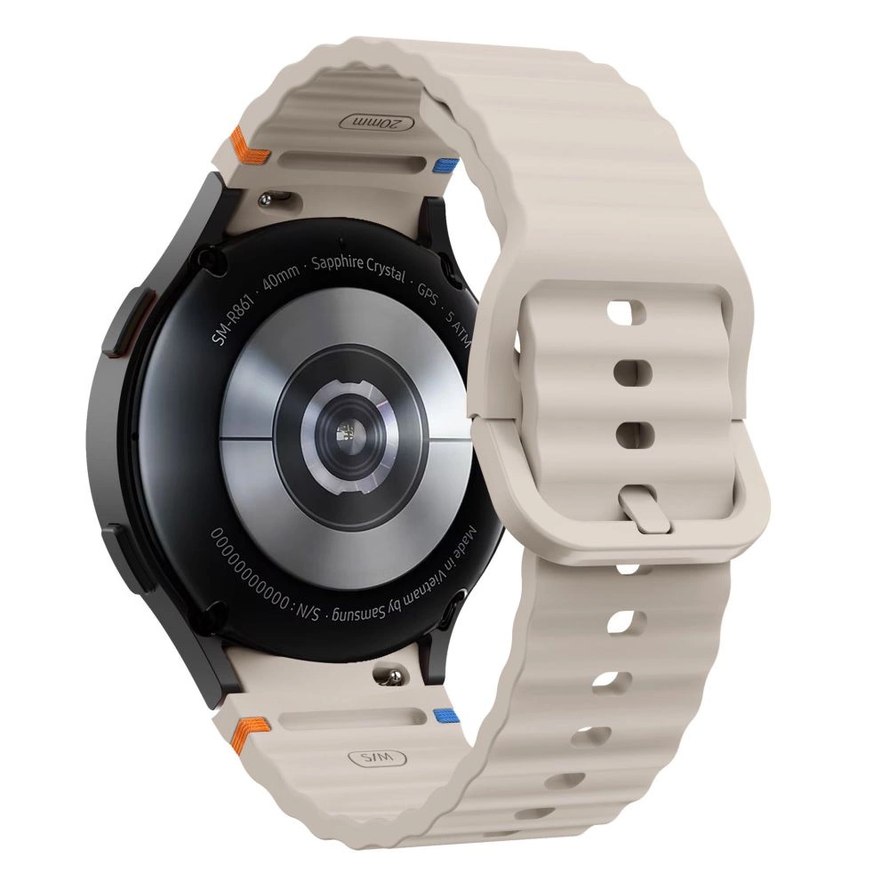 Tech-Protect Silicone Sport Strap for Samsung Galaxy Watch 4 / 5 / 5 Pro / 6 / 7 / FE - Beigeeng