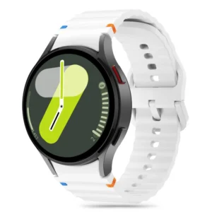 Tech-Protect Silicone Sport Strap for Samsung Galaxy Watch 4 / 5 / 5 Pro / 6 / 7 / FE - Whiteeng