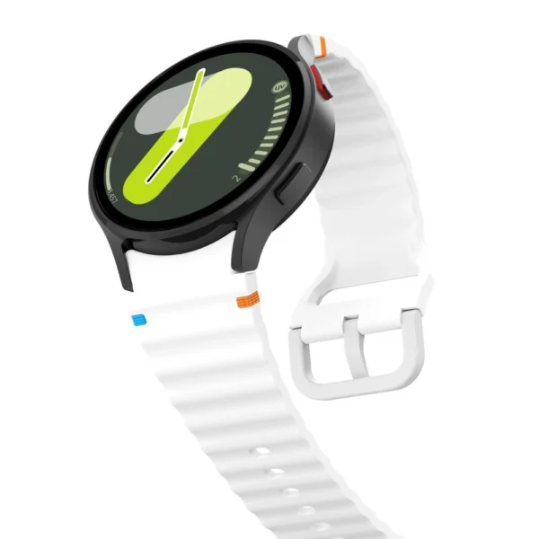 Tech-Protect Silicone Sport Strap for Samsung Galaxy Watch 4 / 5 / 5 Pro / 6 / 7 / FE - Whiteeng