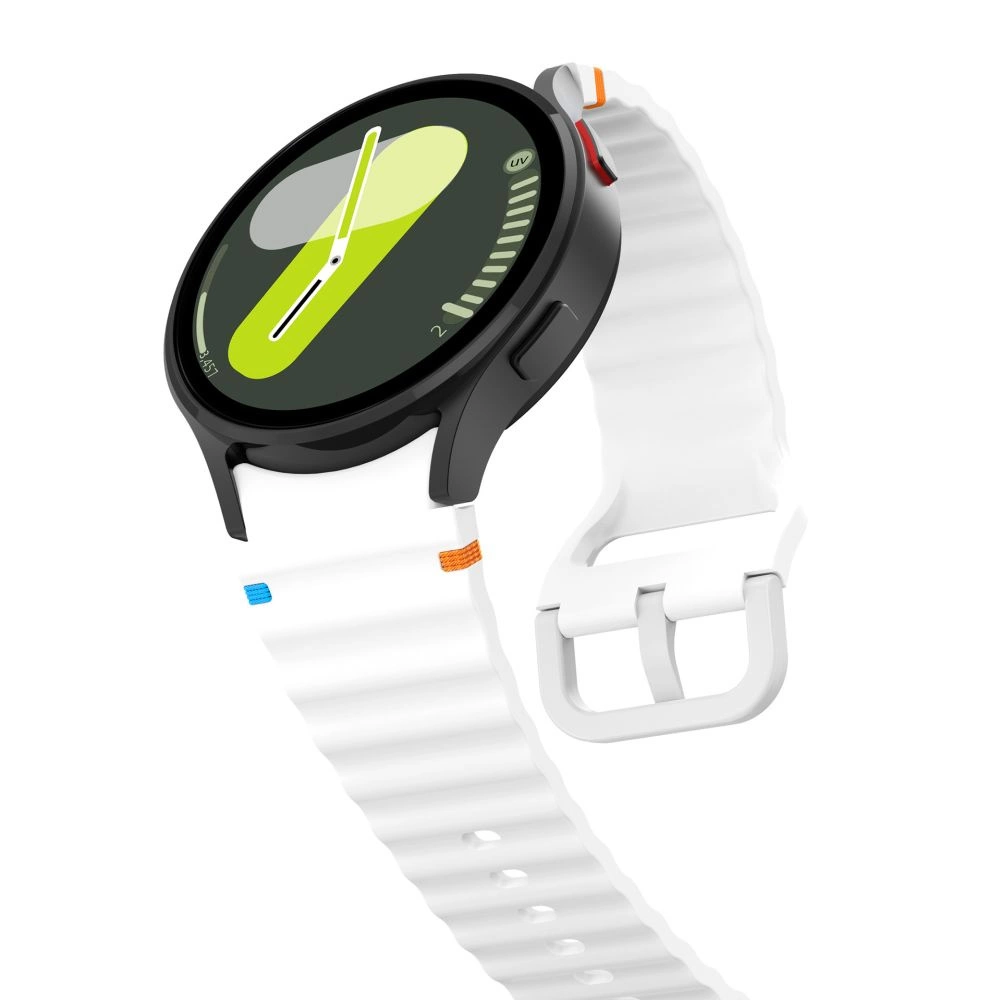Tech-Protect Silicone Sport Strap for Samsung Galaxy Watch 4 / 5 / 5 Pro / 6 / 7 / FE - Whiteeng