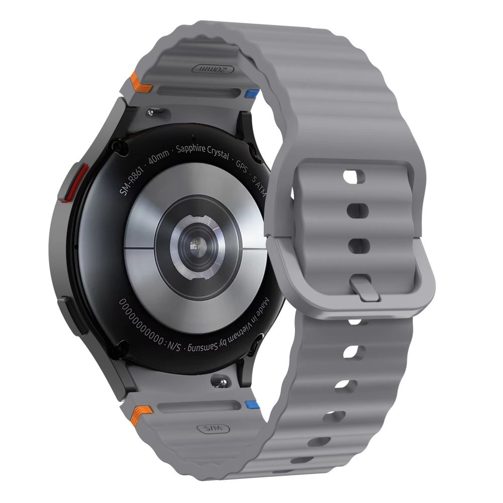 Tech-Protect Silicone Sport Strap for Samsung Galaxy Watch 4 / 5 / 5 Pro / 6 / 7 / FE - Grayeng
