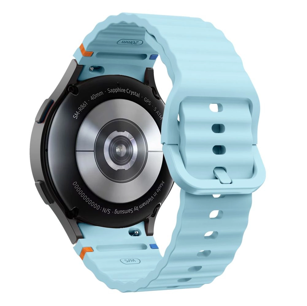 Tech-Protect Silicone Sport Strap for Samsung Galaxy Watch 4 / 5 / 5 Pro / 6 / 7 / FE - Blueeng