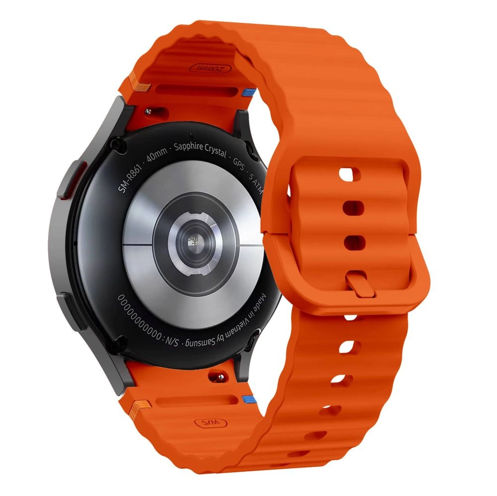 Tech-Protect Silicone Sport Strap for Samsung Galaxy Watch 4 / 5 / 5 Pro / 6 / 7 / FE - Orangeeng