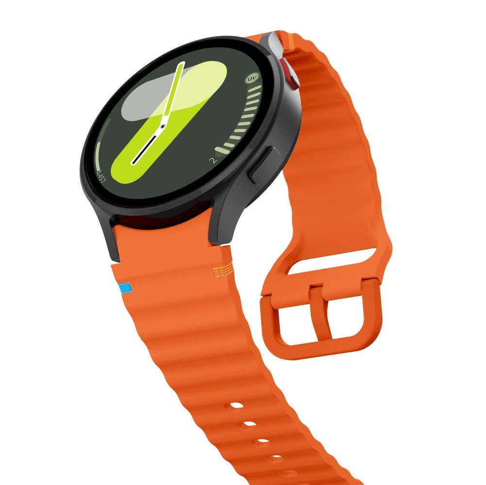 Tech-Protect Silicone Sport Strap for Samsung Galaxy Watch 4 / 5 / 5 Pro / 6 / 7 / FE - Orangeeng