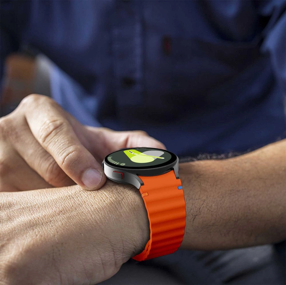 Tech-Protect Silicone Sport Strap for Samsung Galaxy Watch 4 / 5 / 5 Pro / 6 / 7 / FE - Orangeeng