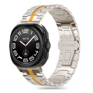 Tech-Protect Stainless Line Strap for Samsung Galaxy Watch Ultra (47mm) - Titanium / Orangeeng