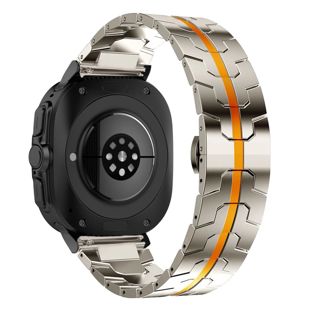 Tech-Protect Stainless Line Strap for Samsung Galaxy Watch Ultra (47mm) - Titanium / Orangeeng