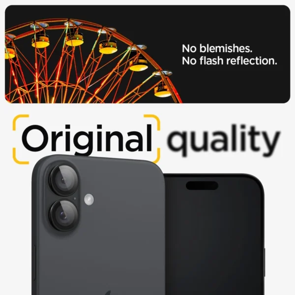 Tempered Glass for Spigen Glass tR EZ Fit Optik Pro for iPhone 16 Plus Camera (2 pcs.) - Blackeng