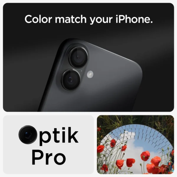 Tempered Glass for Spigen Glass tR EZ Fit Optik Pro for iPhone 16 Plus Camera (2 pcs.) - Blackeng