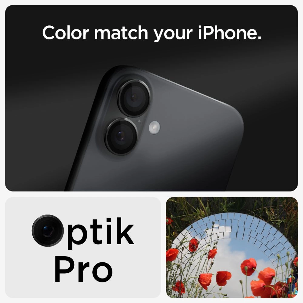 Tempered Glass for Spigen Glass tR EZ Fit Optik Pro for iPhone 16 Plus Camera (2 pcs.) - Blackeng