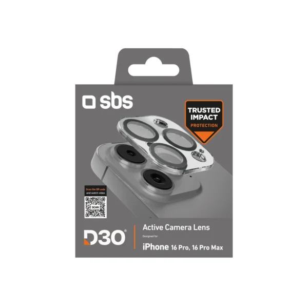 SBS Active Camera Lens D3O Tempered Glass for iPhone 16 Pro / 16 Pro Max Cameraeng