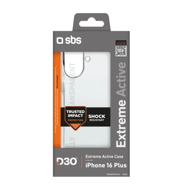 SBS Extreme Active D3O Case for iPhone 16 Plus - Transparenteng