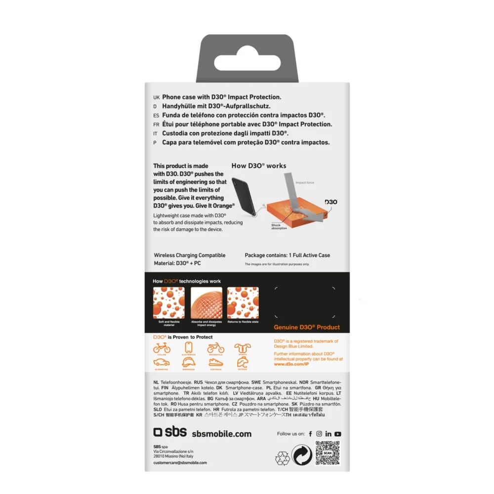 SBS Full Active D3O iPhone 16 Case - Blackeng