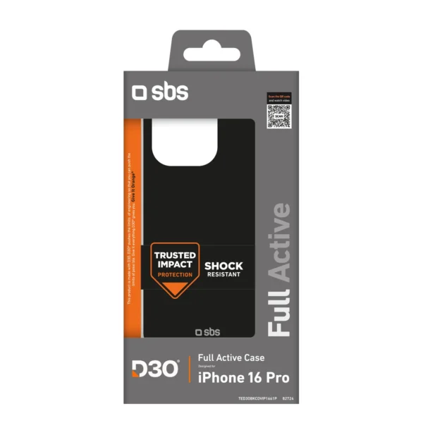 SBS Full Active D3O Case for iPhone 16 Pro - Blackeng