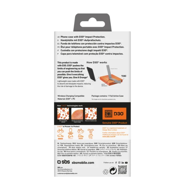 SBS Full Active D3O Case for iPhone 16 Pro Max - Blackeng