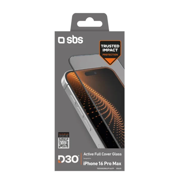 SBS Tempered Glass D3O with frame for iPhone 16 Pro Maxeng