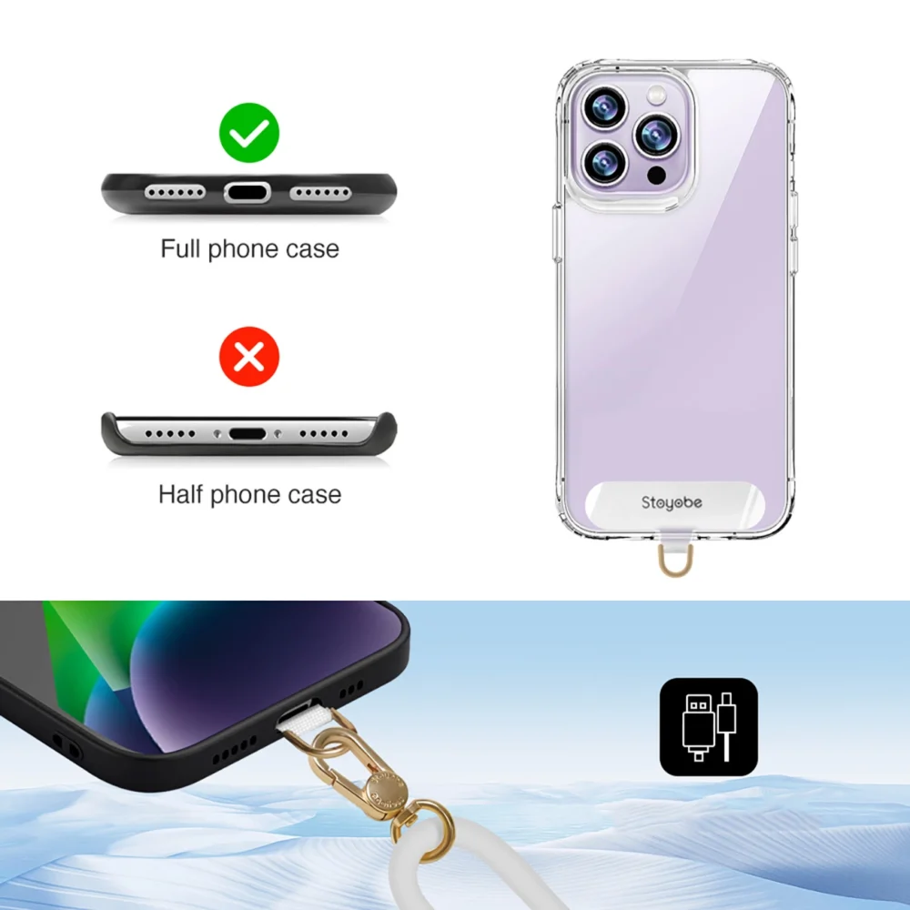 Stoyobe Phone Lanyard Silicone Phone Lanyard - Whiteeng