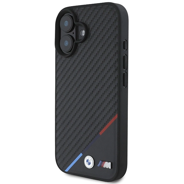 BMW Carbon Tricolor Line MagSafe iPhone 16 Plus Case - Blackeng