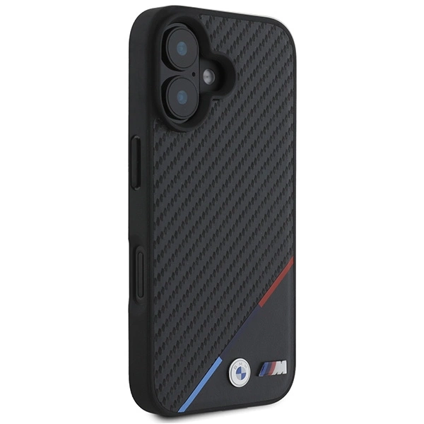 BMW Carbon Tricolor Line MagSafe iPhone 16 Plus Case - Blackeng