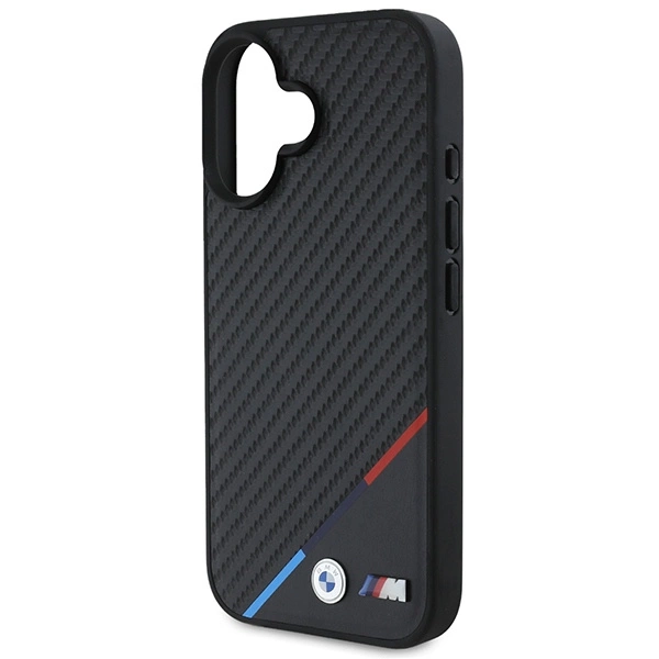 BMW Carbon Tricolor Line MagSafe iPhone 16 Plus Case - Blackeng