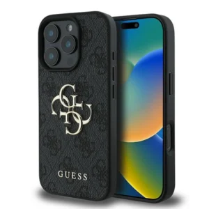 Guess 4G Big Logo iPhone 16 Pro Case - Blackeng