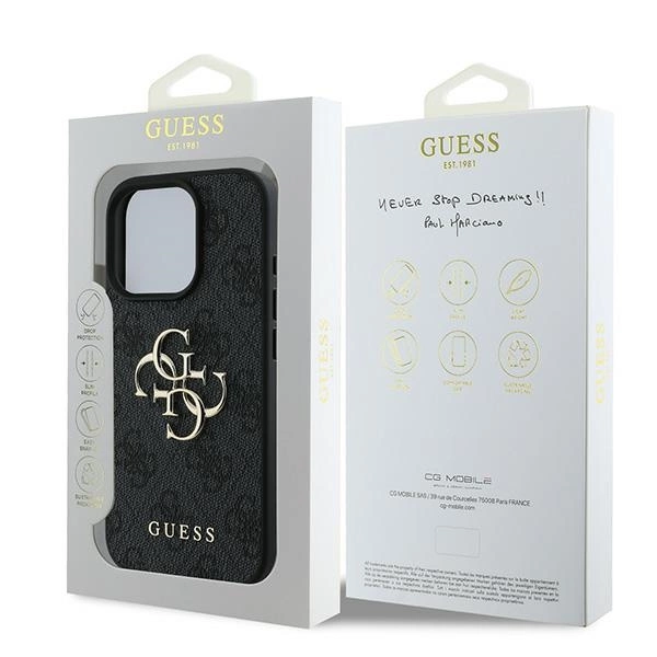 Guess 4G Big Logo iPhone 16 Pro Case - Blackeng