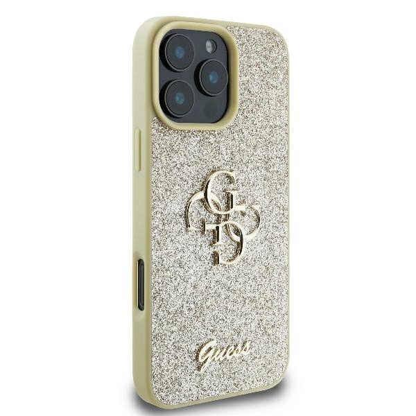 Guess Fixed Glitter Big 4G Case for iPhone 16 Pro - Goldeng